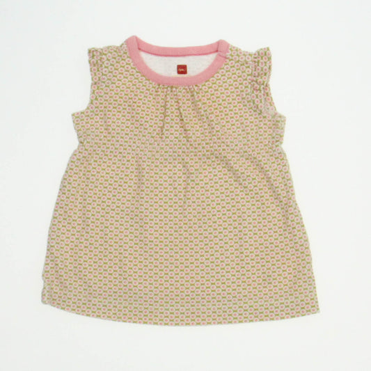 Tea Girls Pink | Green Dress Size: 3-6 Months