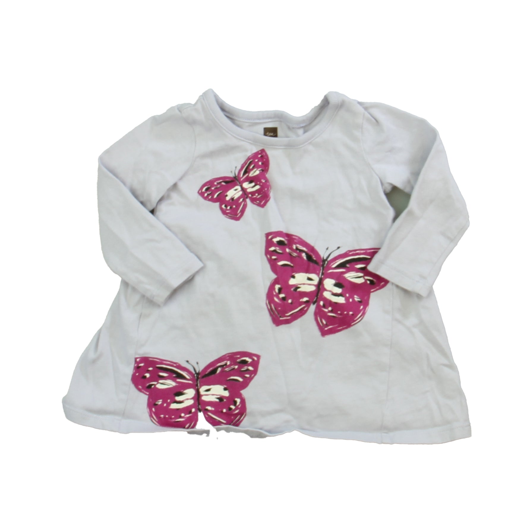Tea Girls Purple Butterflies Dress Size: 3-6 Months Purple Butterflies