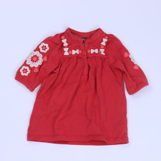 Tea Girls Red Dress Size: 3-6 Months