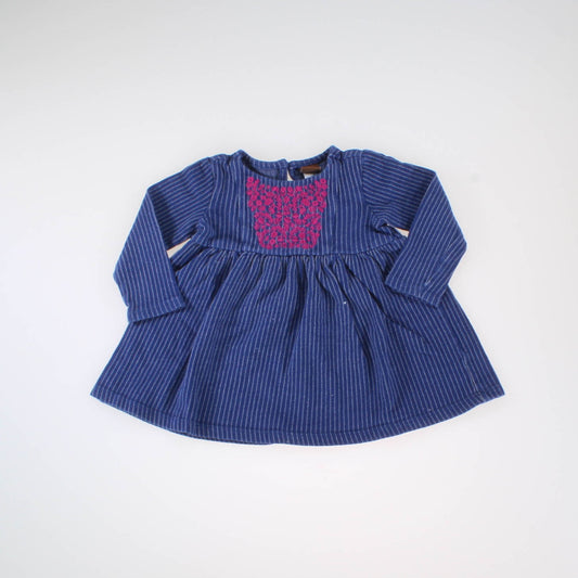 Tea Girls Blue | Pink Flowers Long Sleeve Shirt Size: 3-6 Months