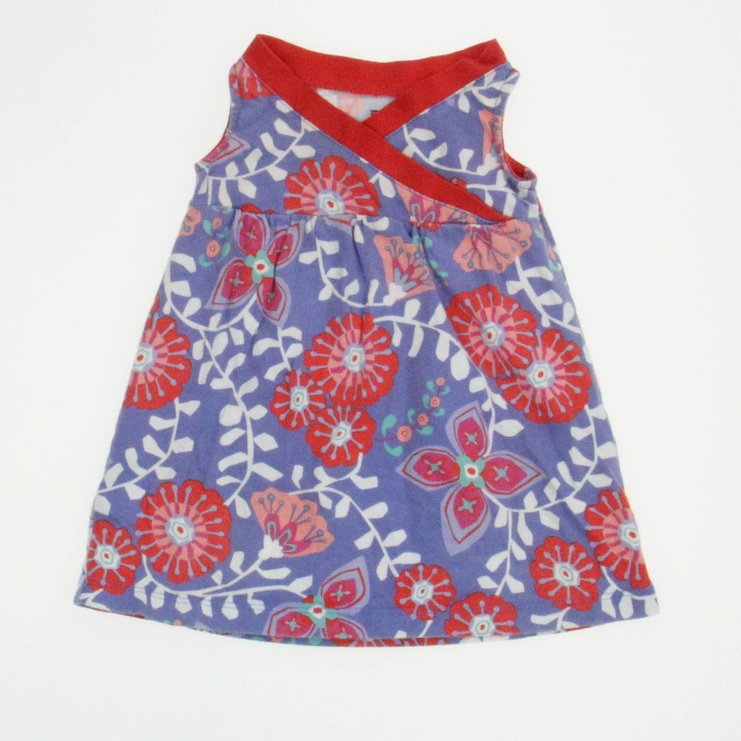 Tea Girls Blue | Red Dress Size: 6-12 Months