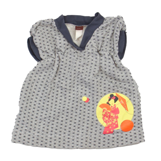 Tea Girls Grey | Yellow | Orange Dress Size: 6-12 Months