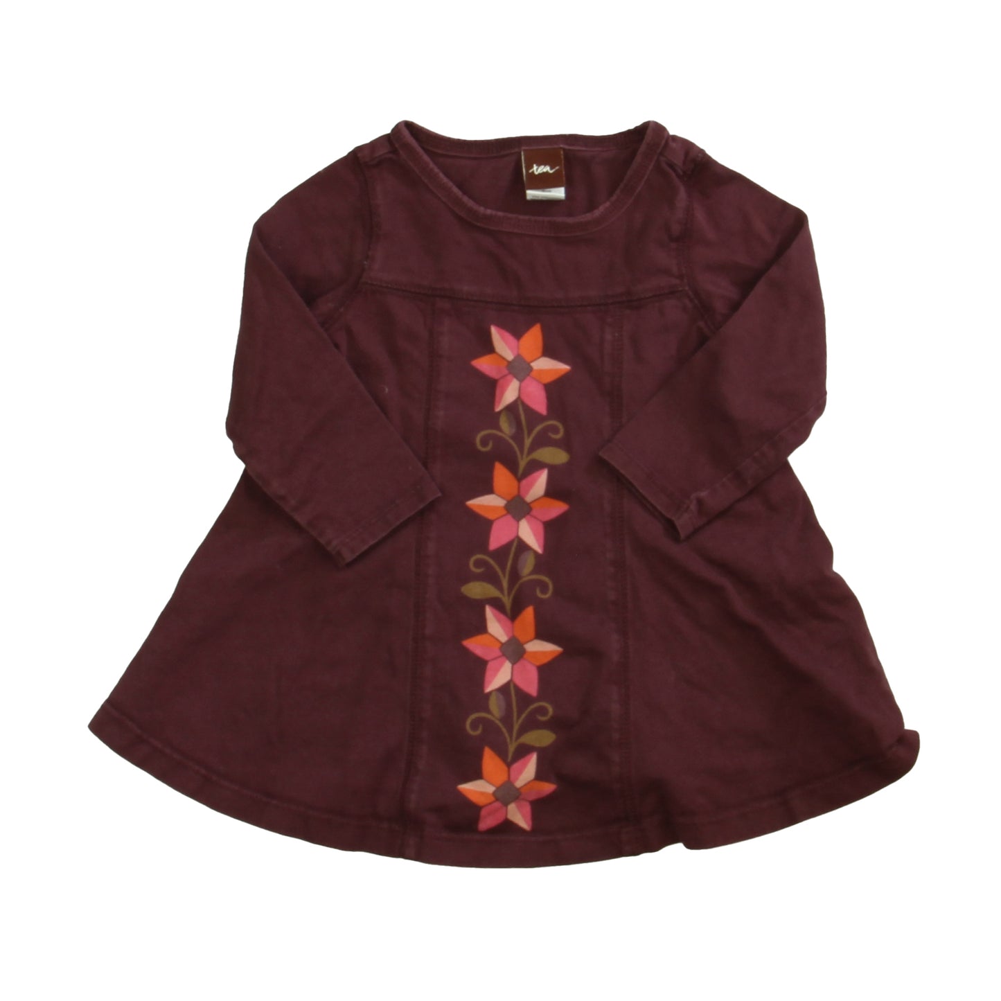 Tea Girls Maroon Dress Size: 6-12 Months