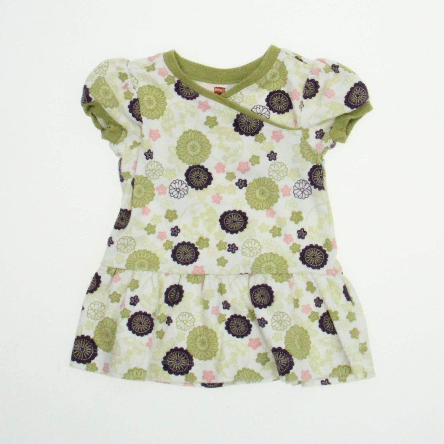 Tea Girls White | Green | Brown Dress Size: 6-12 Months