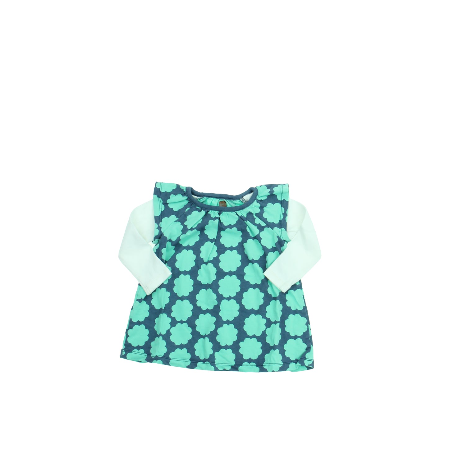 Tea Girls Green | White Dress Size: 6-9 Months