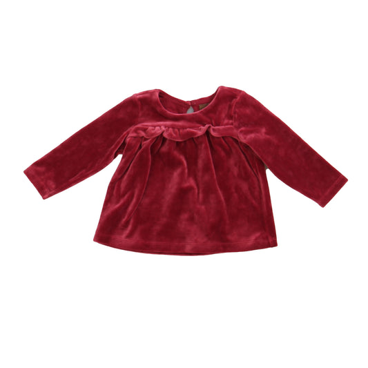 Tea Girls Maroon Long Sleeve Shirt Size: 6-9 Months