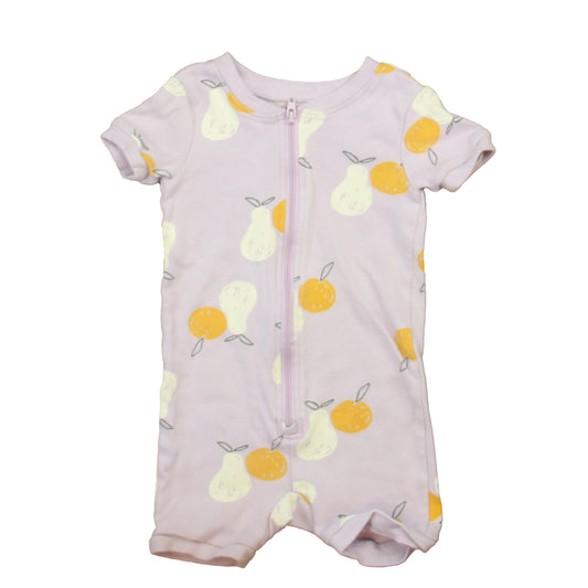 Tea Girls Purple Fruit 1-piece Non-footed Pajamas Size: 6-9 Months