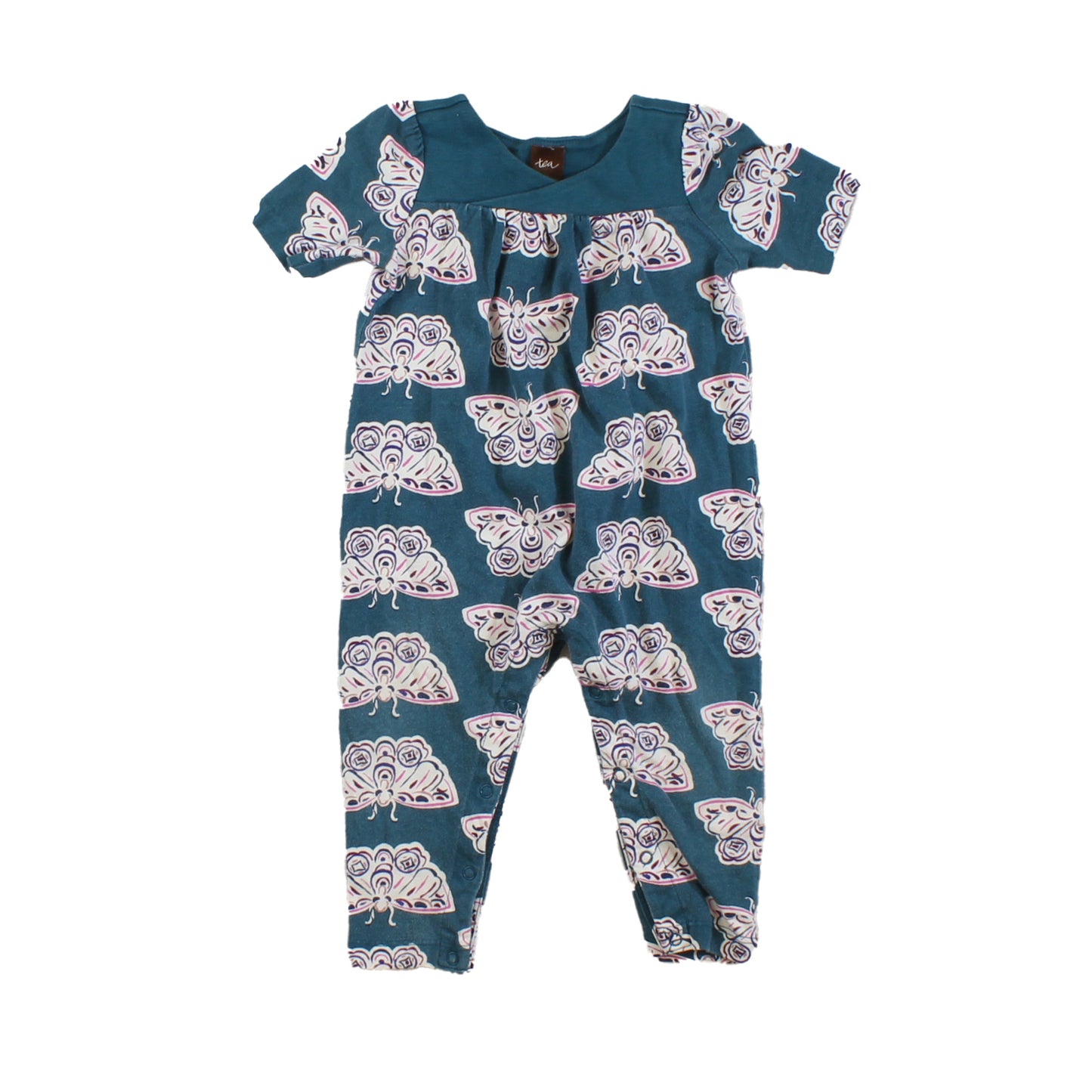 Tea Girls Green | Butterflies Romper Size: 9-12 Months