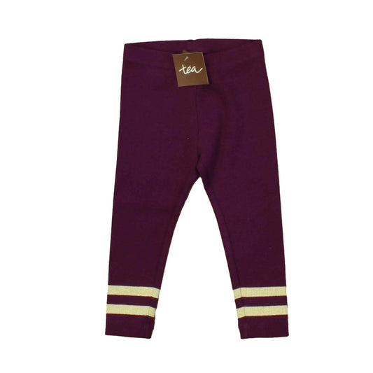 Tea Girls Purple | Gold Leggings Size: 9-12 Months