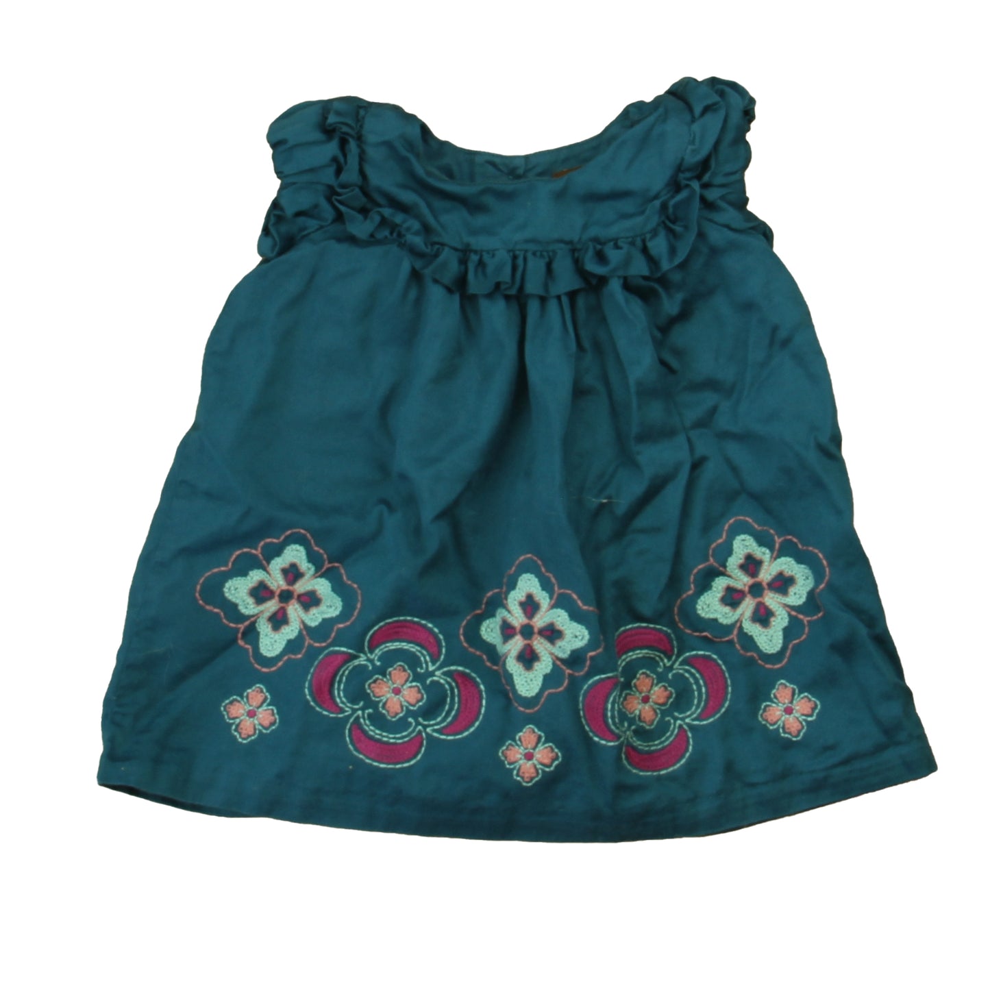 Tea Girls Teal Floral Dress Size: 9-12 Months Teal Floral