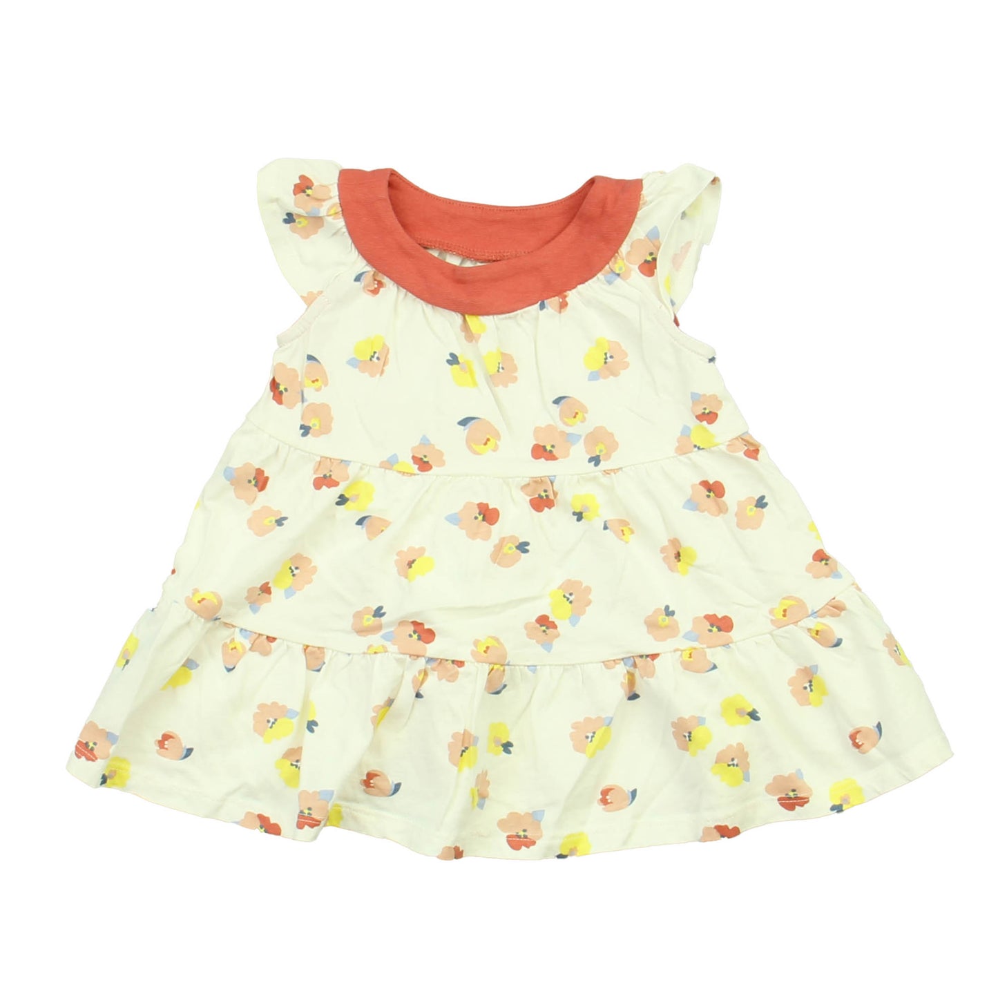 Tea Girls White | Peach Dress Size: 9-12 Months