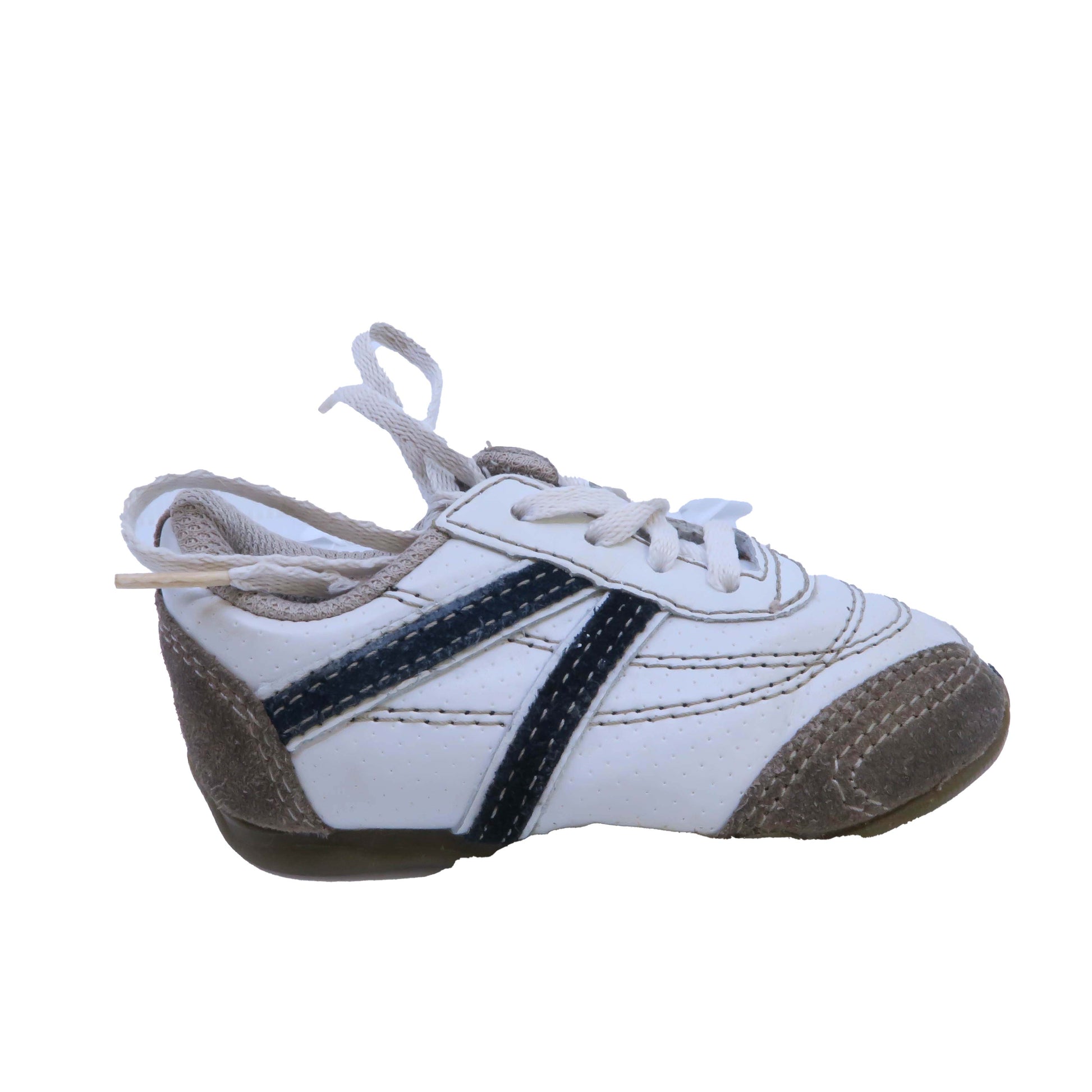Teeny Toes Unisex Ivory | Black Sneakers Size: 4 Infant Ivory | Black