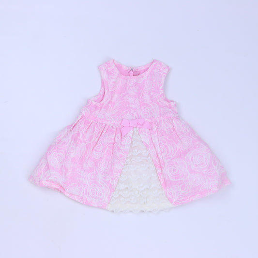 The Children's Place Girls Pink | White Dress Size: 0-3 Months Pink | White