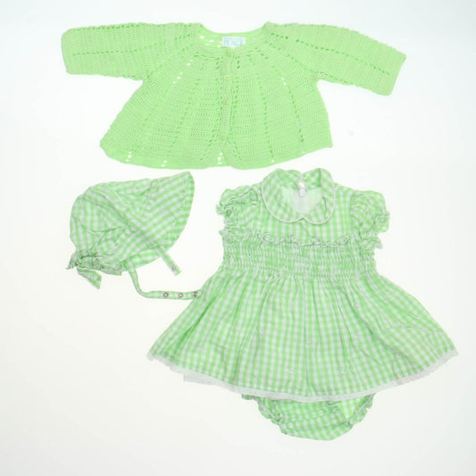 The Children's Place Girls Green | White Dress Size: 3-6 Month Green | White