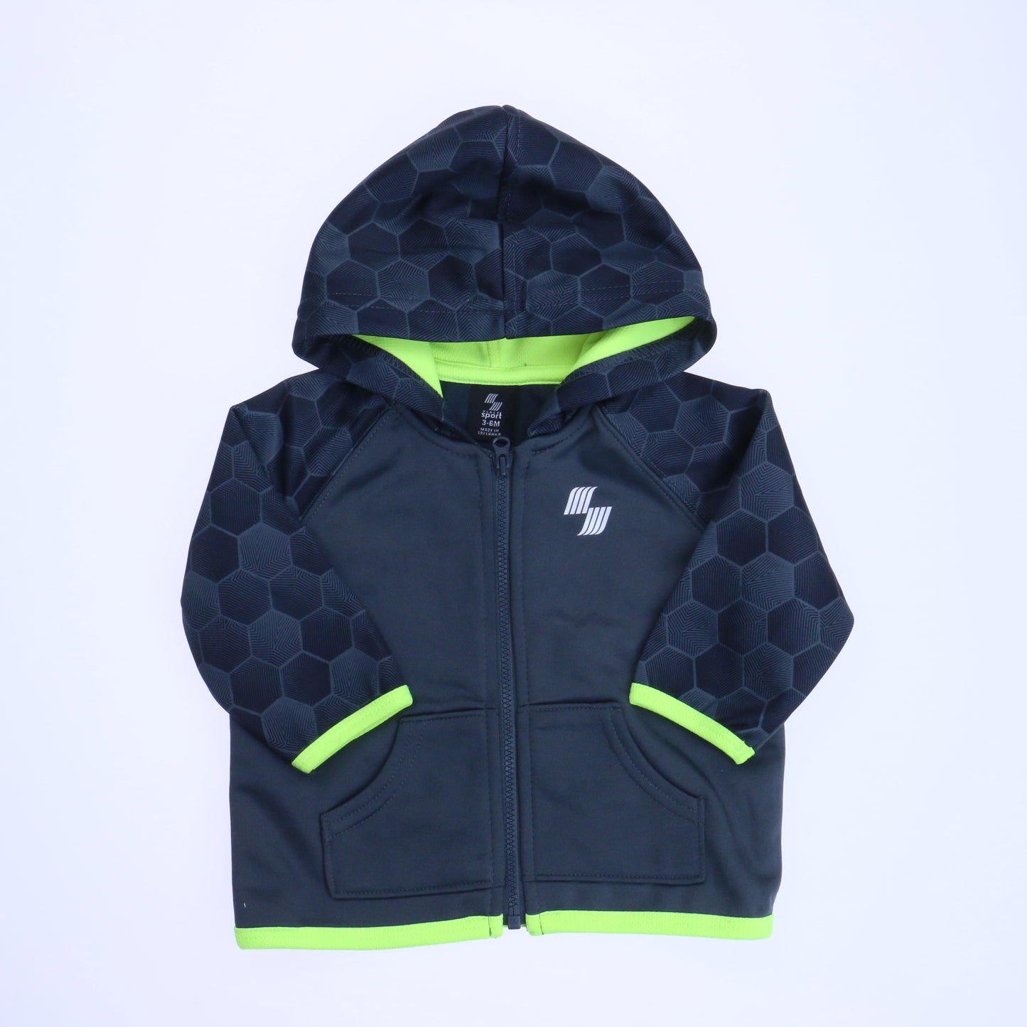 The Children's Place Boys Gray | Green Jacket Size: 3-6 Months