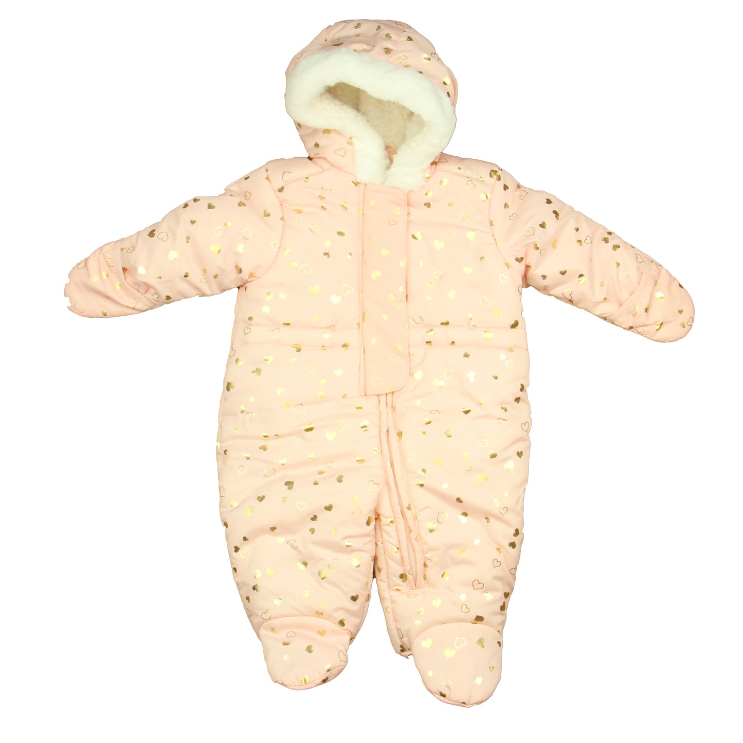 The Children's Place Girls Pink | Gold Hearts Bunting Size: 3-6 Months Pink | Gold Hearts