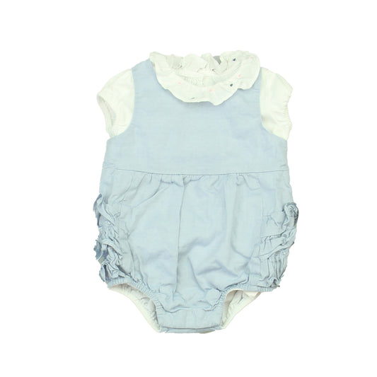 The Little White Company Girls Blue | White Apparel Sets Size: 0-3 Months Blue | White