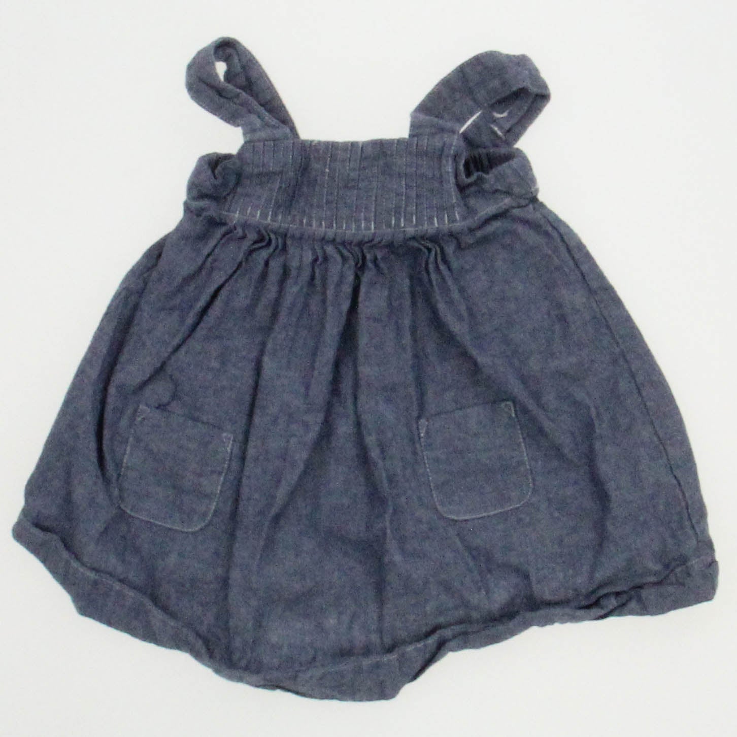 The Little White Company Girls Blue Dress Size: 3-6 Months Blue