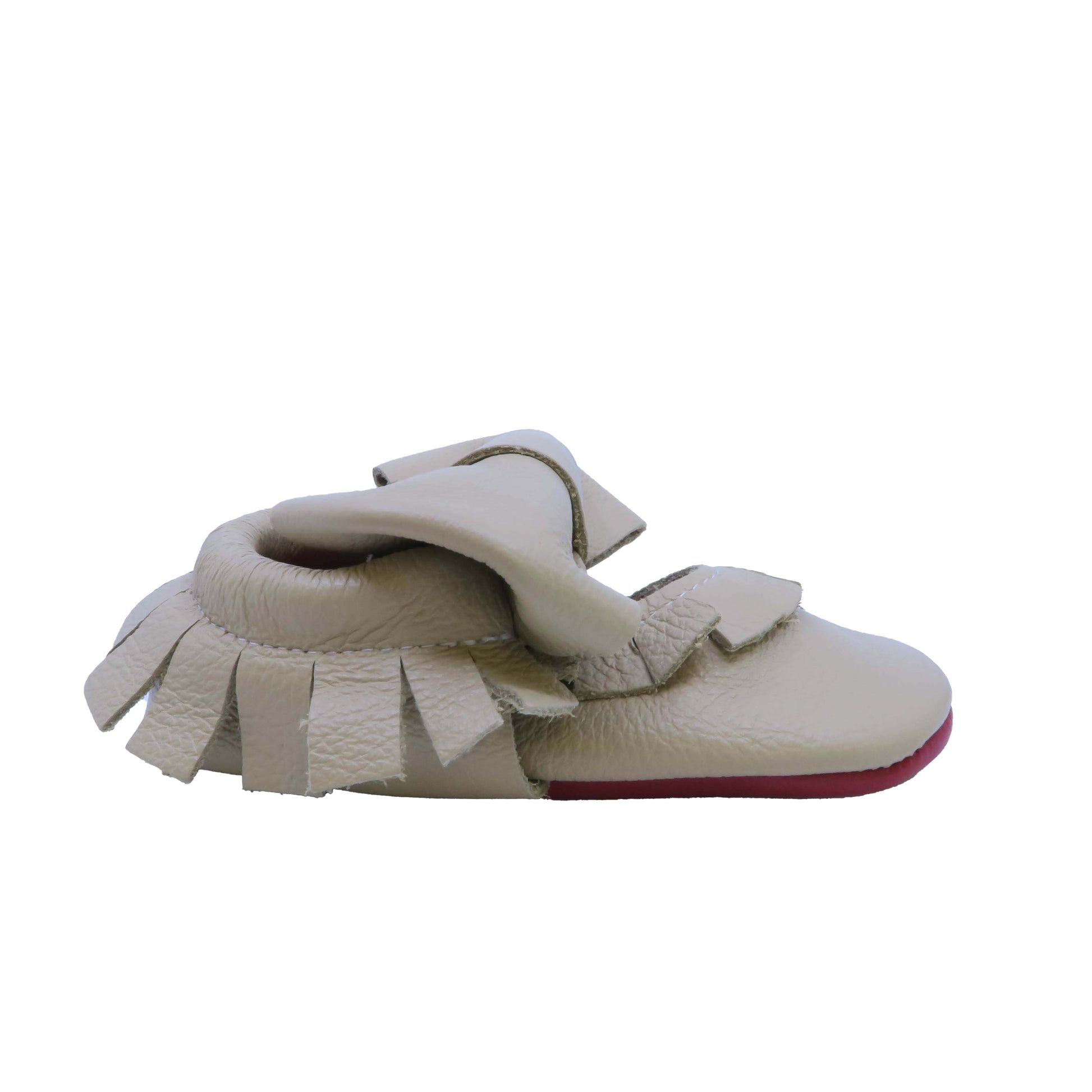 Tiny Baby Soles Girls Tan | Red Shoes Size: 6-12 Months Tan | Red