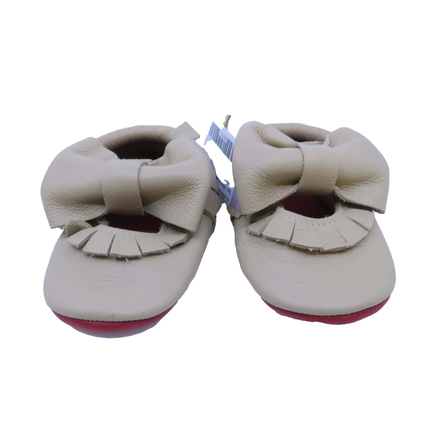 Tiny Baby Soles Girls Tan | Red Shoes Size: 6-12 Months Tan | Red