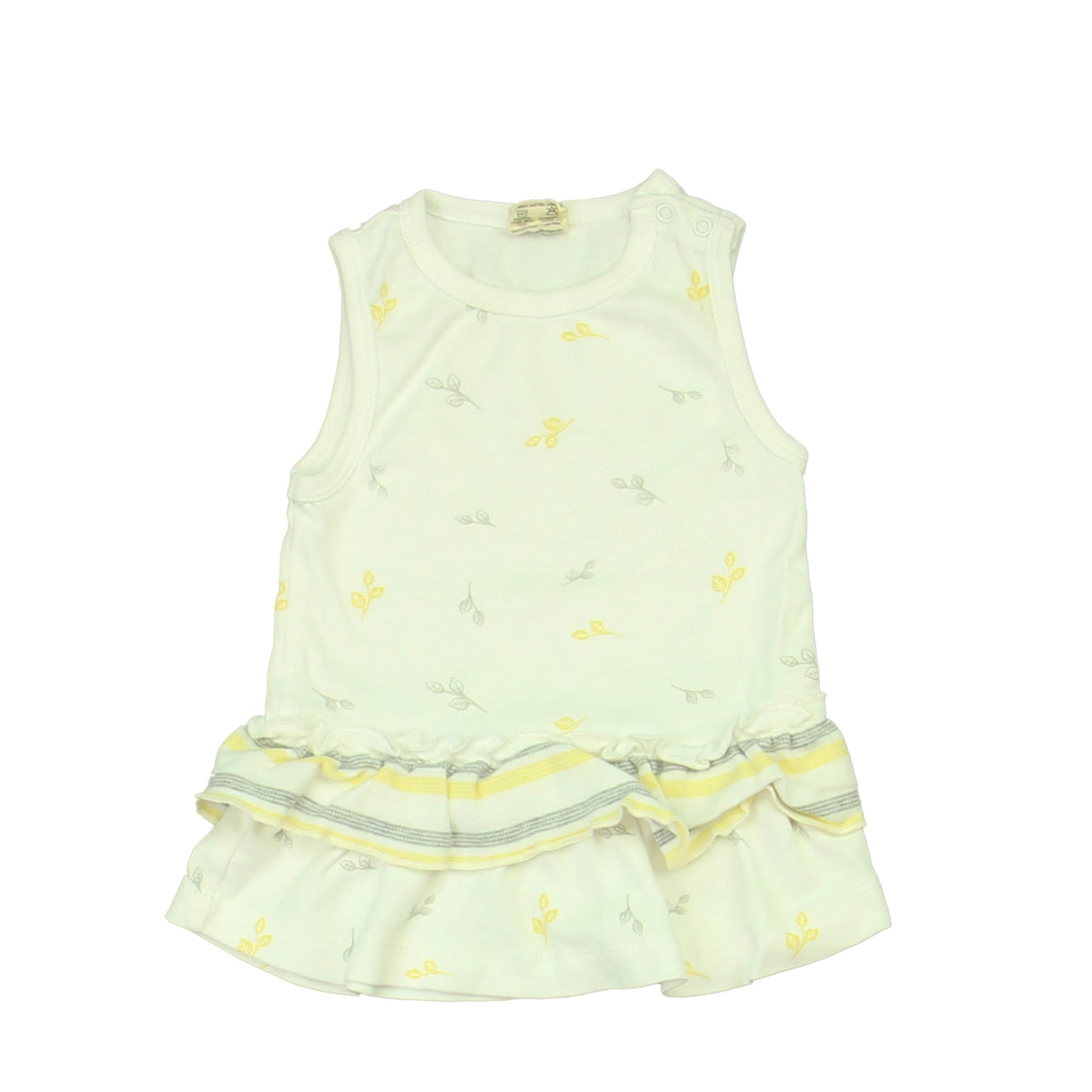 Tiny Knits Girls White | Yellow | Grey Dress Size: 3-6 Months White | Yellow | Grey