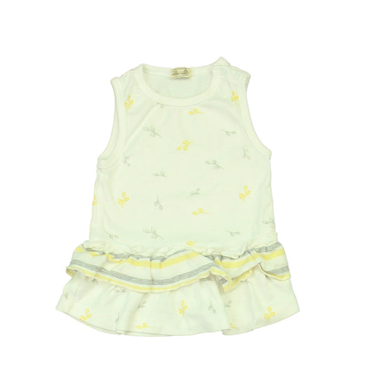Tiny Knits Girls White | Yellow | Grey Dress Size: 3-6 Months White | Yellow | Grey