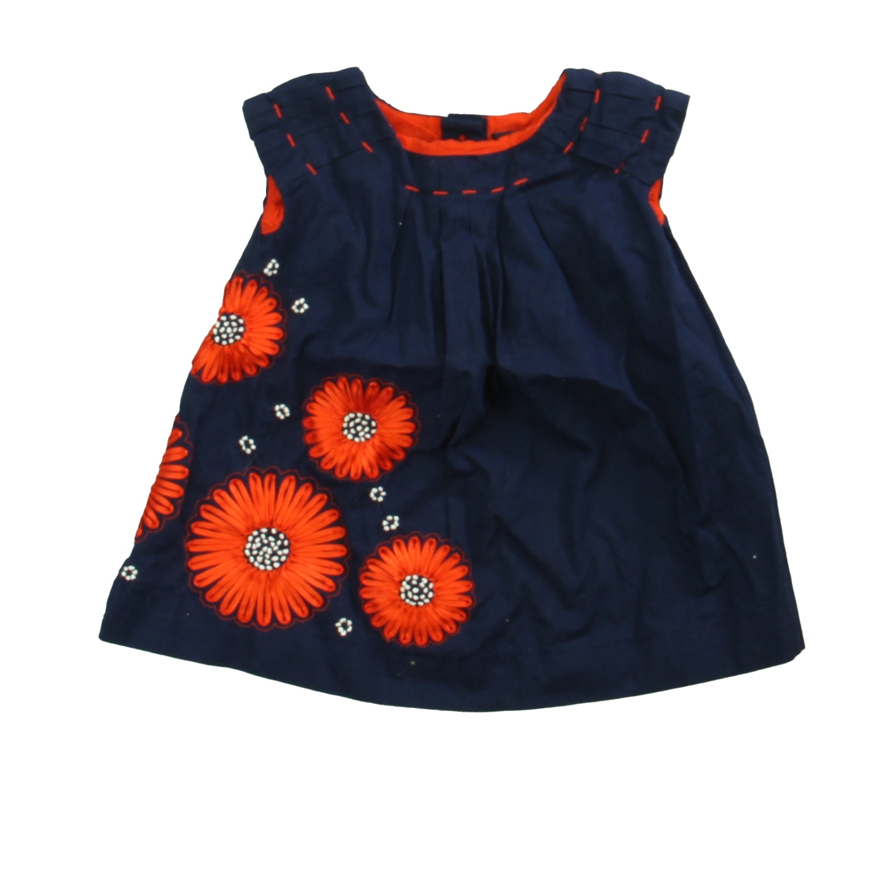 Tommy Hilfiger Girls Navy | Red Dress Size: 3-6 Months Navy | Red