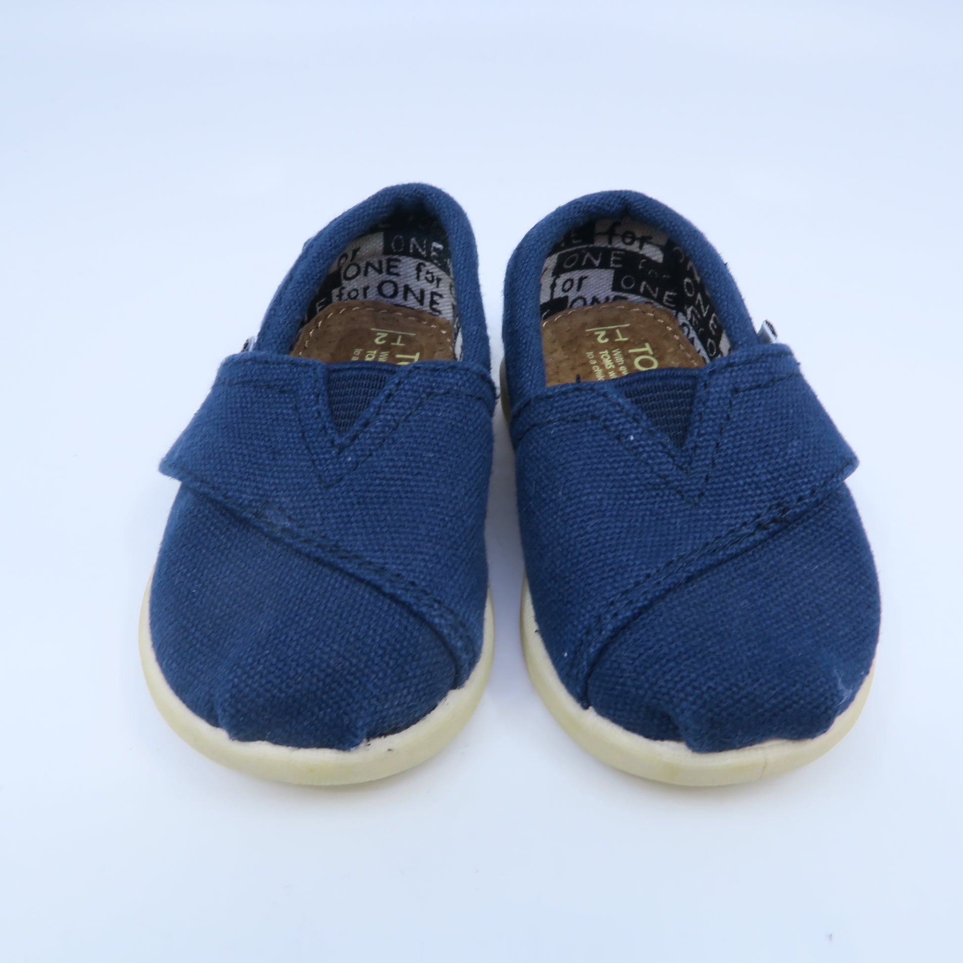 Toms Unisex Navy Shoes Size: 2 Infant Navy