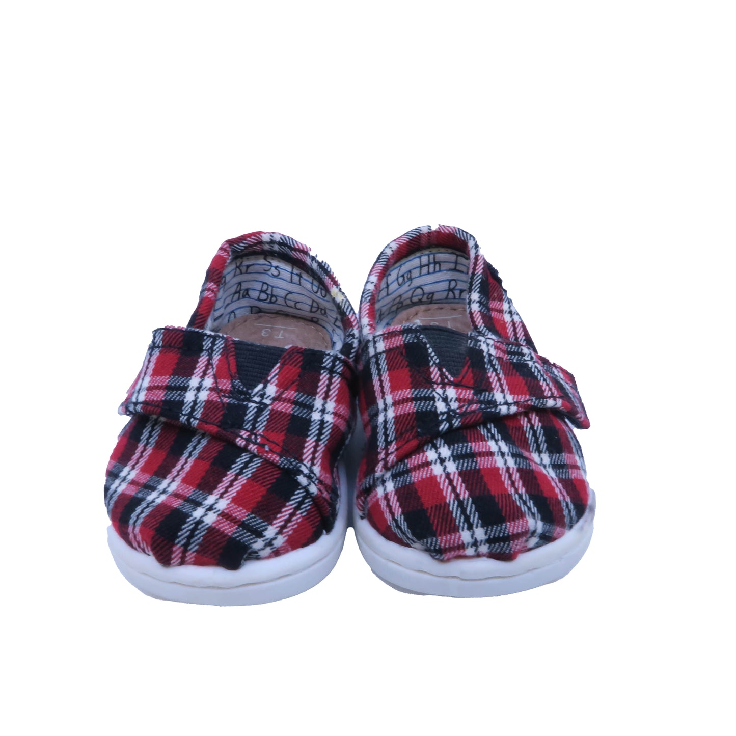 Toms Unisex Red | White | Black Plaid Shoes Size: 3 Infant Red | White | Black Plaid