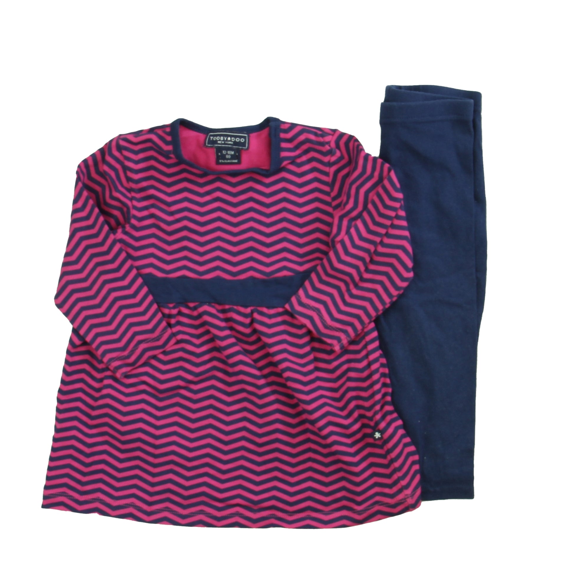 Tooby*Doo Girls Navy | Pink Dress Size: 12-18 Months Navy | Pink
