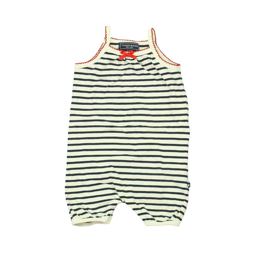 Tooby*Doo Girls White | Blue | Stripes Romper Size: 12-18 Months White | Blue | Stripes