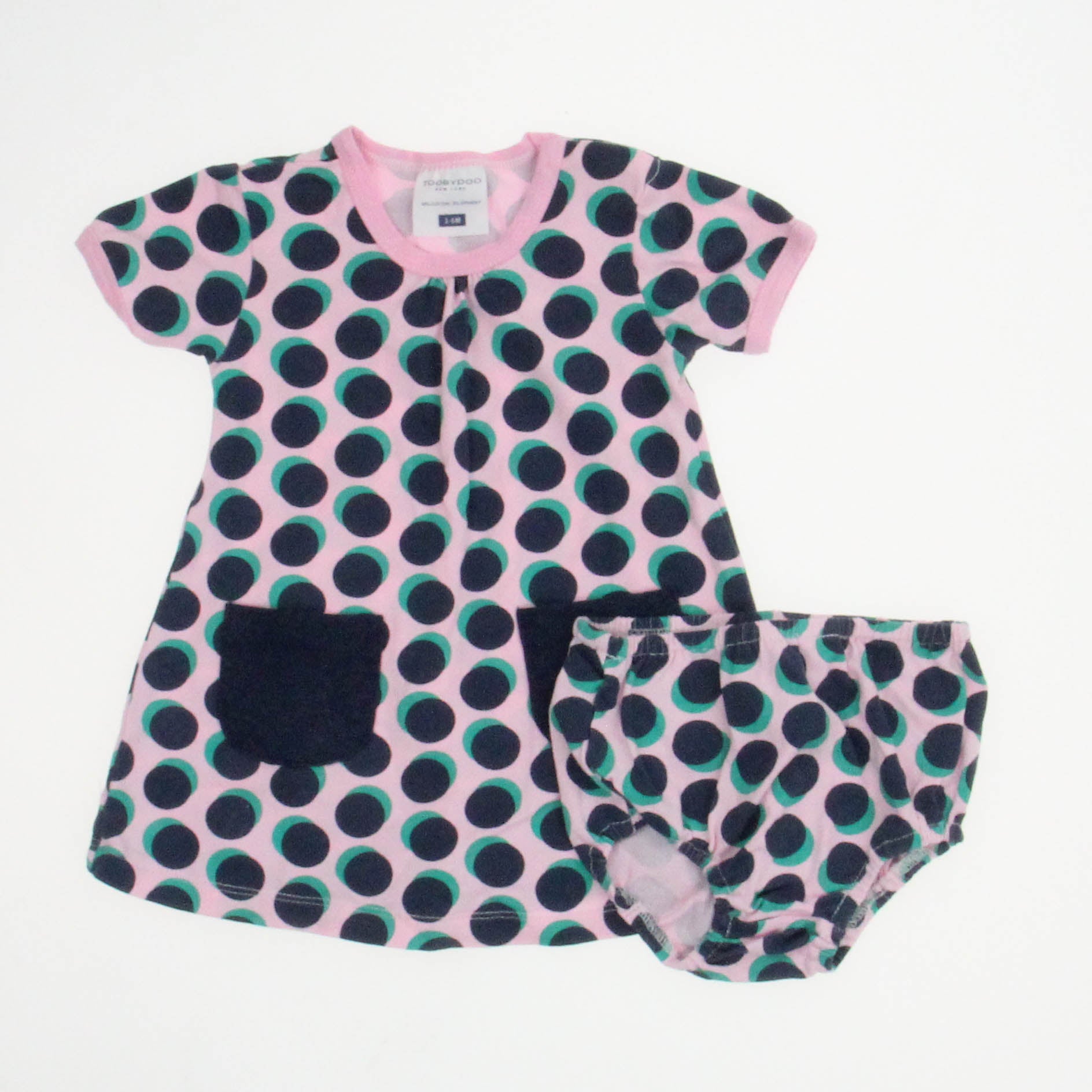 Tooby*Doo Girls Pink | Blue Dress Size: 3-6 Months Pink | Blue