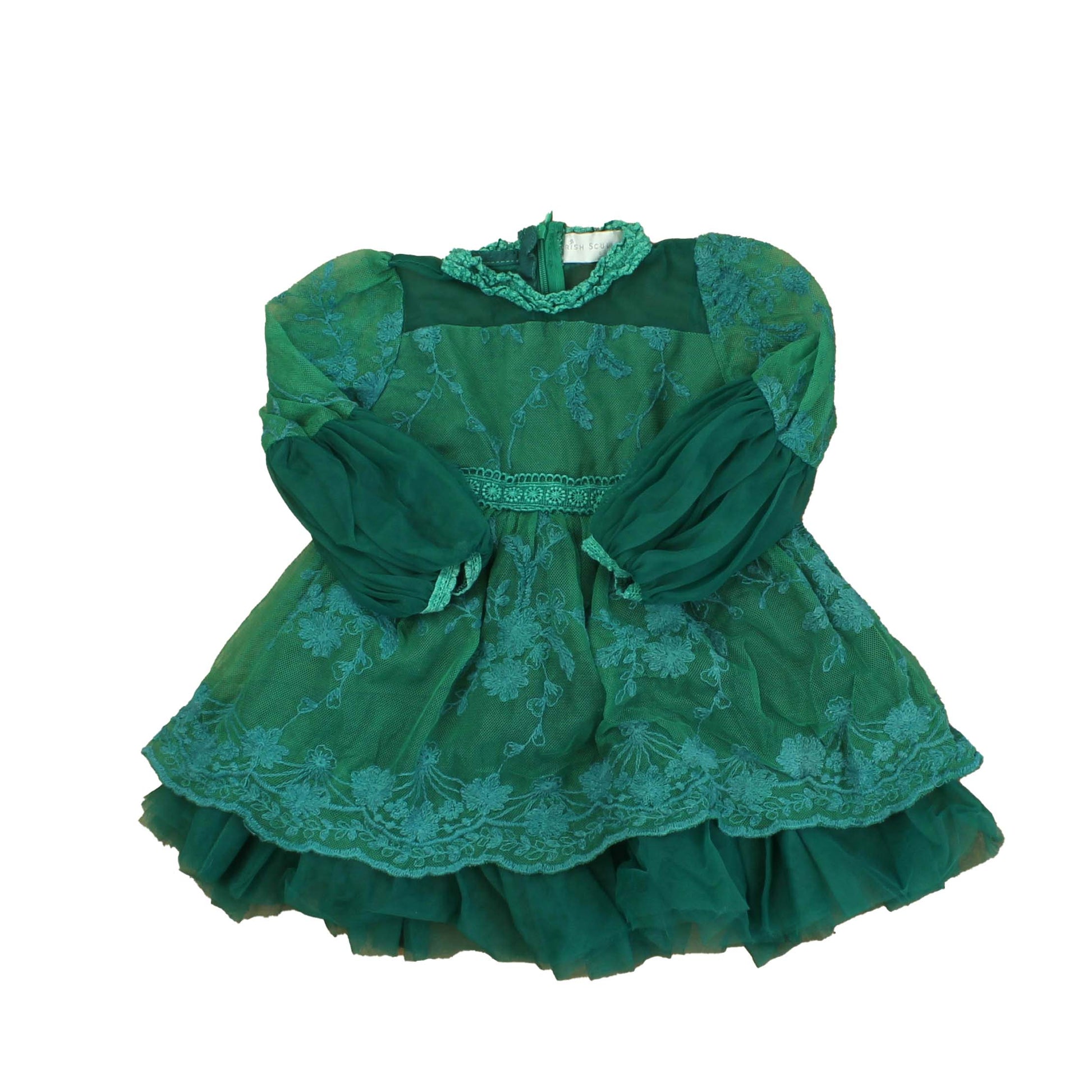 Trish Scully Girls Green Special Occasion Dress Size: 6-12 Months Green