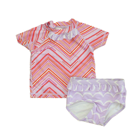 Tucker + Tate Girls Purple | Pink | Orange 2-piece Swimsuit Size: 6 Months Purple | Pink | Orange