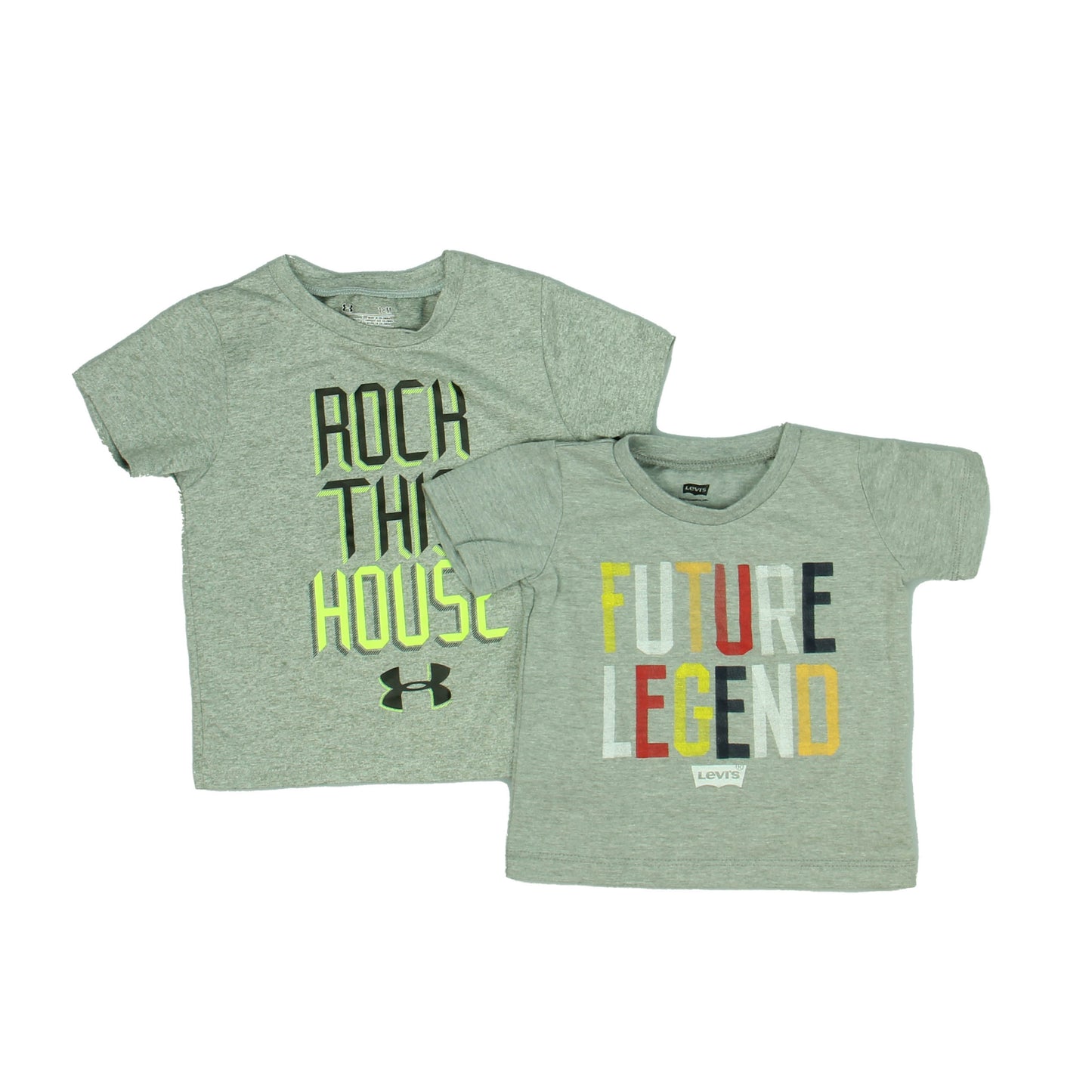 Under Armour | Levi's Unisex Gray "Rock | Gray " Future Short Sleeve Shirt Size: 18 Months Gray "Rock | Gray " Future