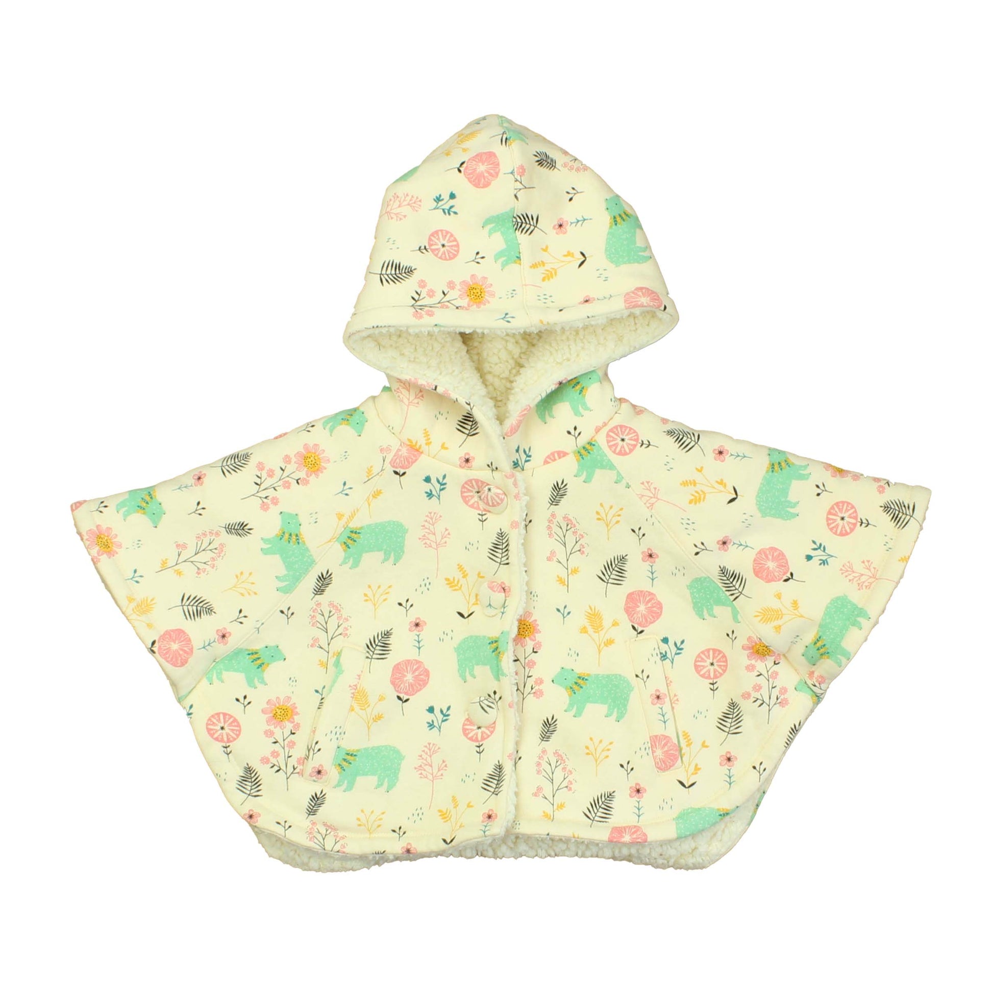 Unknown Brand Girls Ivory | Mutli Poncho Size: 3-6 Months Ivory | Mutli