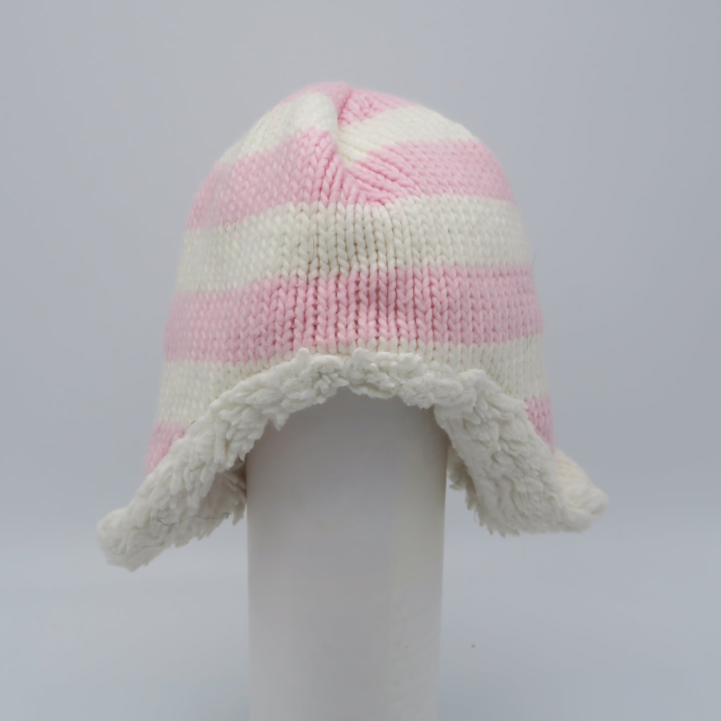 Unknown Brand Girls Pink | White Winter Hat Size: 0-12 Months Pink | White