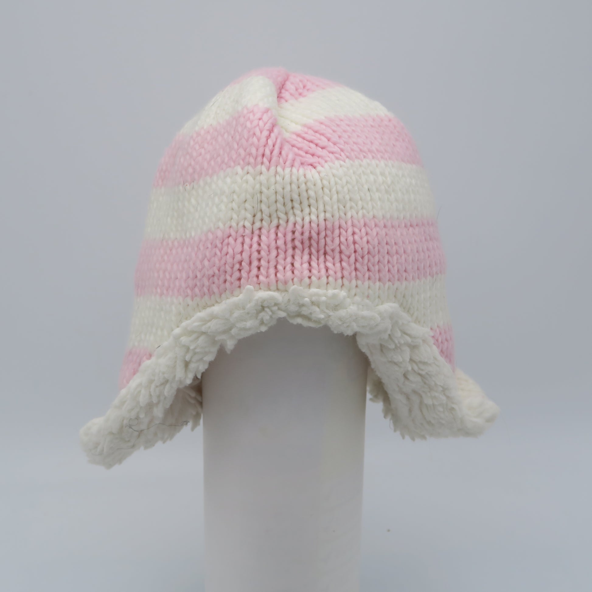 Unknown Brand Girls Pink | White Winter Hat Size: 0-12 Months Pink | White
