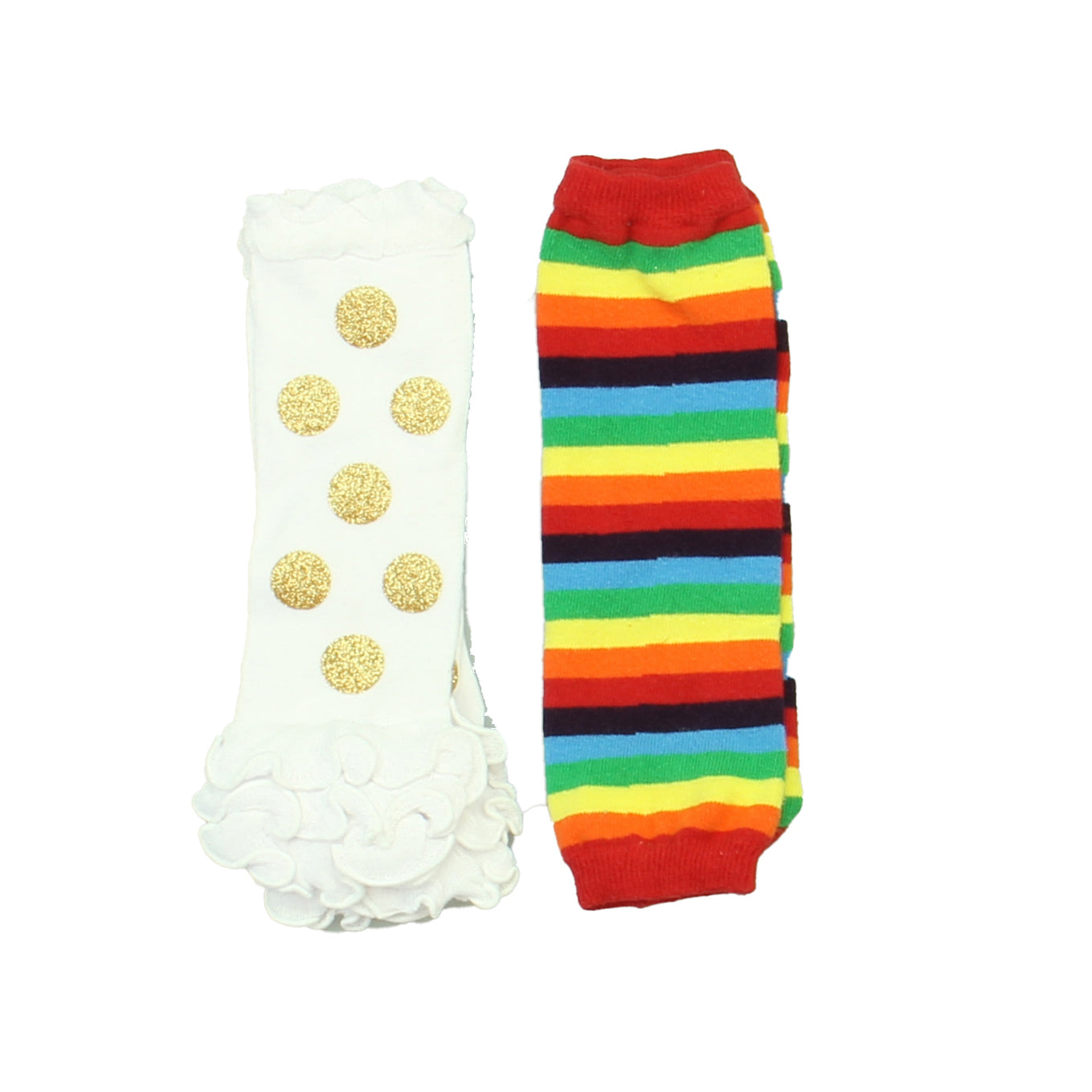 Unknown Brand Girls White | Gold | Multi Stripes Accessory Size: *0-12 Months White | Gold | Multi Stripes