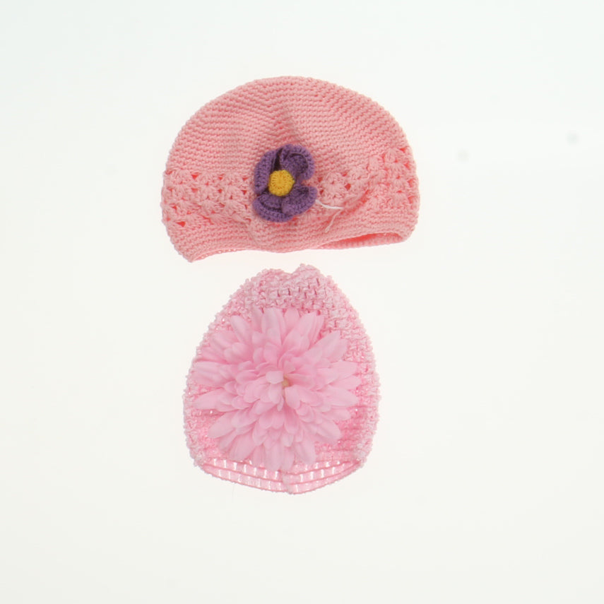 Unknown Brand Girls Pink Hat Size: 0-6 Months Pink