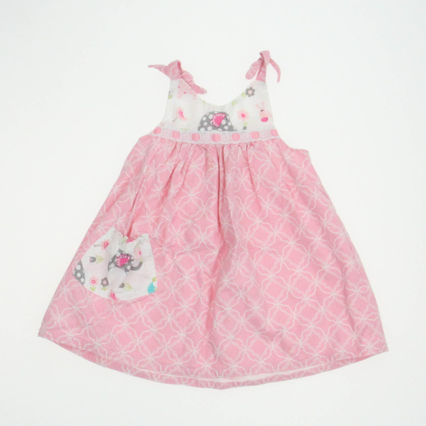 Unknown Brand Girls Pink | White Dress Size: *12 Months Pink | White