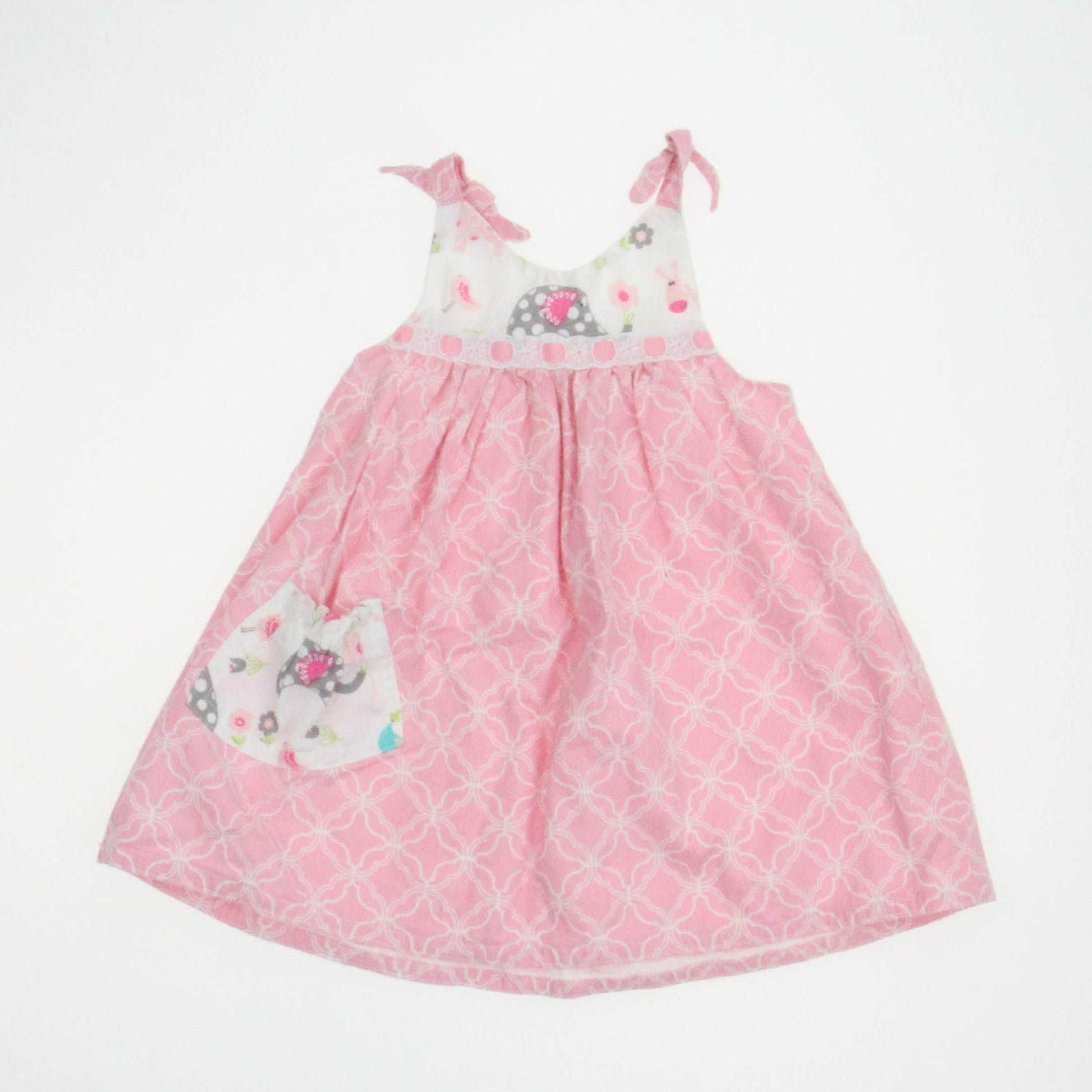 Unknown Brand Girls Pink | White Dress Size: *12 Months Pink | White