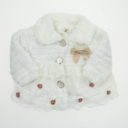 Unknown Brand Girls White Jacket Size: *12 Months White