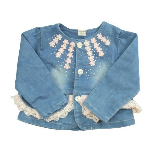 Unknown Brand Girls Blue | White Jacket Size: 18-24 Months