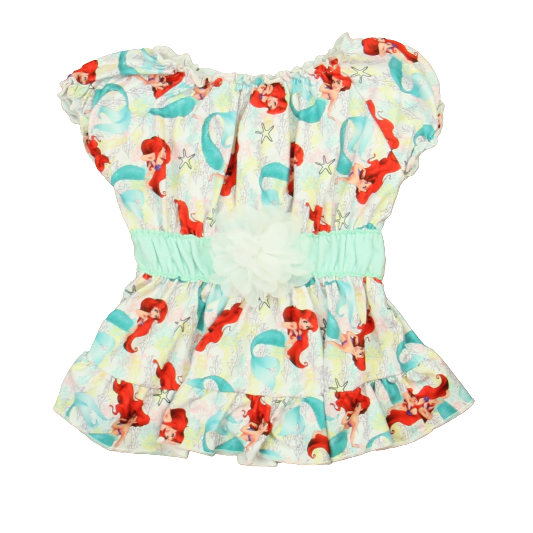 Unknown Brand Girls White | Aqua Mermaid Dress Size: 18-24 Months White | Aqua Mermaid