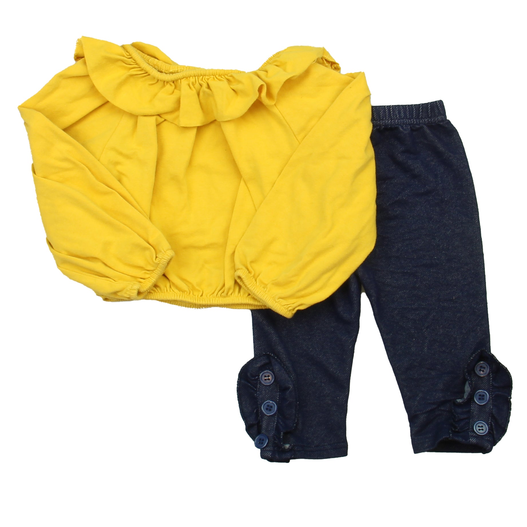 Unknown Brand Girls Yellow | Blue Apparel Sets Size: 18 Months Yellow | Blue