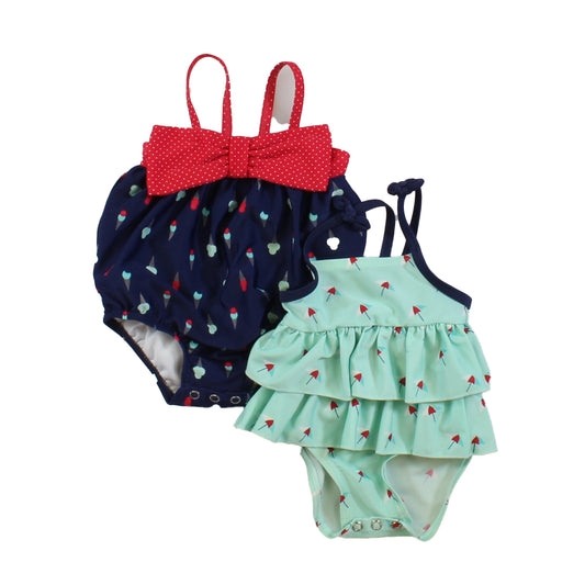 Unknown Brand Girls Aqua | Blue 1-piece Swimsuit Size: 3-6 Months Aqua | Blue