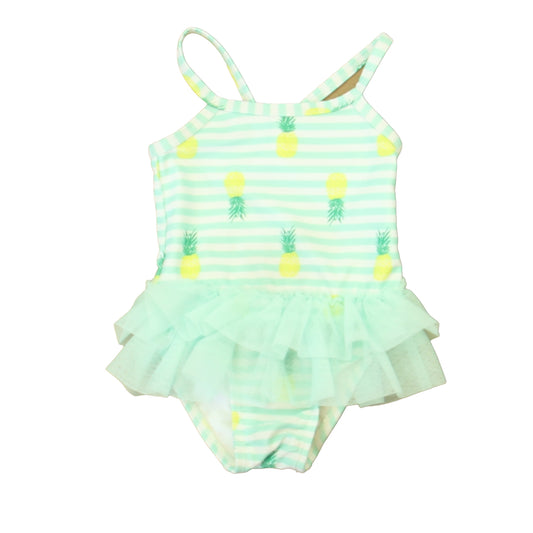 Unknown Brand Girls Aqua | White Pineapple 1-piece Swimsuit Size: 3-6 Months Aqua | White Pineapple