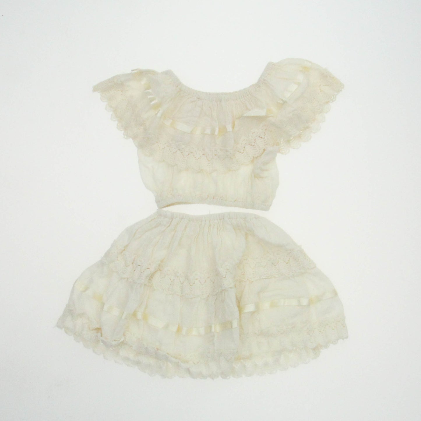 Unknown Brand Girls Ivory Apparel Sets Size: 6-12 Months Ivory