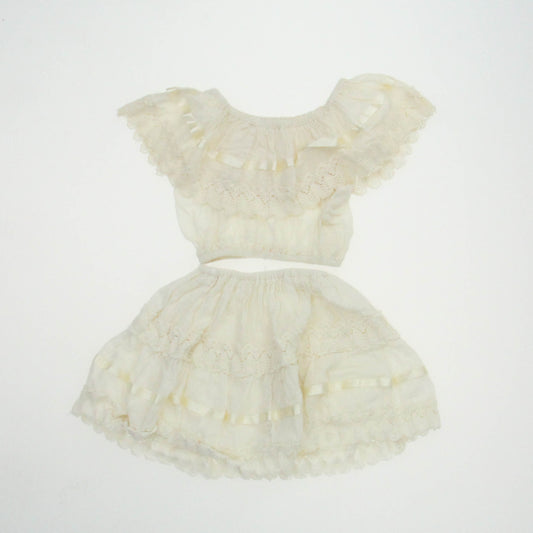 Unknown Brand Girls Ivory Apparel Sets Size: 6-12 Months Ivory